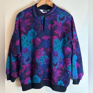 Vintage 80s Cape Cod Floral knit sweater